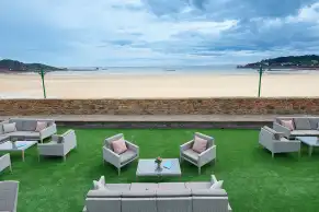 Outside lounge area with sea view
